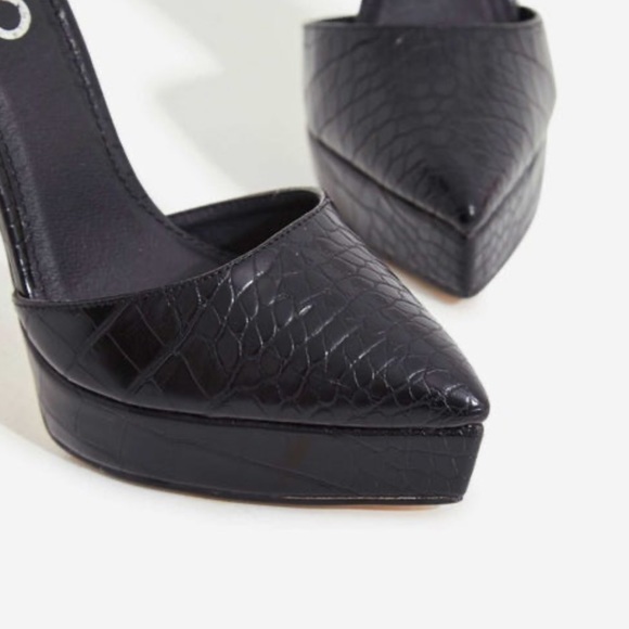 🆕 EGO Platform Pointed Toe Heel Croc black - Picture 4 of 8